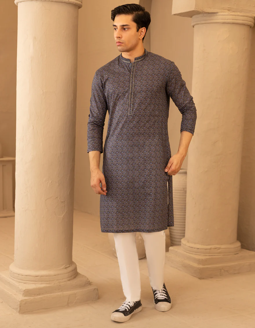 GREY COTTON KURTA | JTK-S-50227/S25/JJ9776-SF