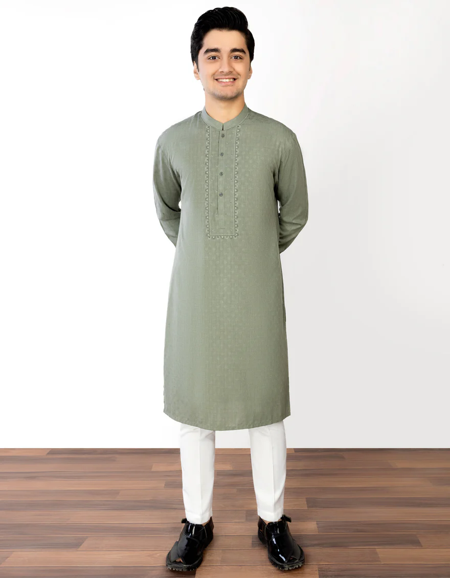 JADE GREEN BLENDED KURTA | JTK-S-US-34375/S23/JJ8616-SF