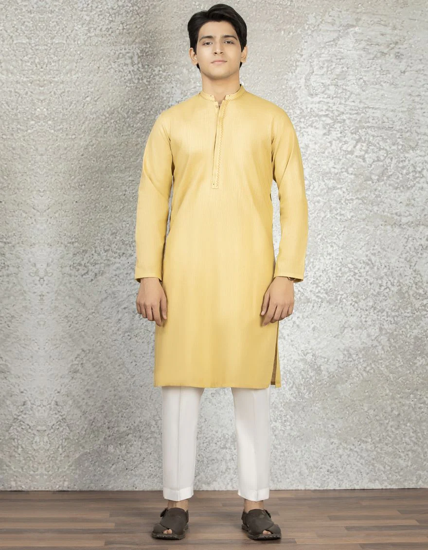 DULL GOLD COTTON KURTA | JTK-S-US-35887/S22/JJ7611-CL