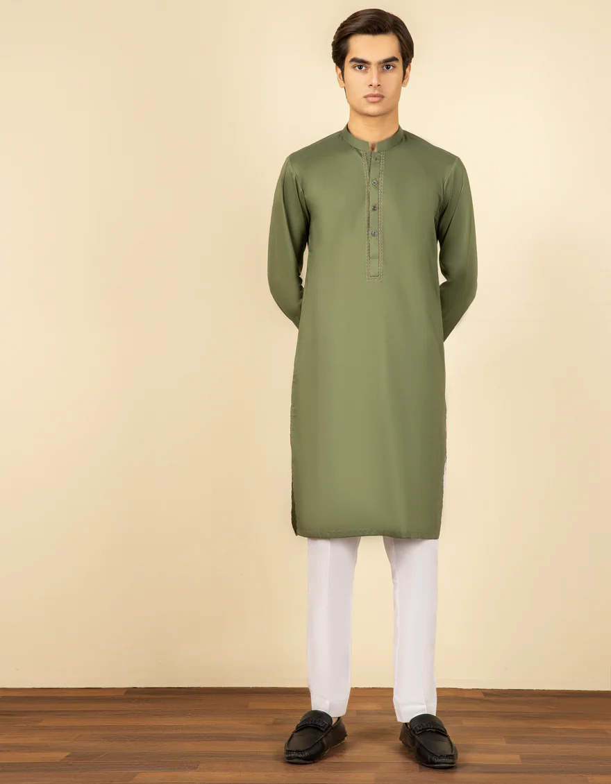 GREEN COTTON KURTA | JTK-S-US-35978/S22/JJ7546-SF