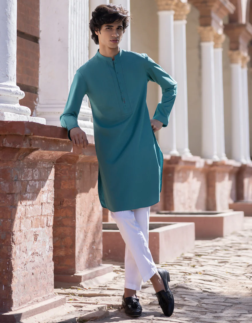 SEA GREEN COTTON KURTA | JTK-S-US-38686/S22/JJ8213-CL