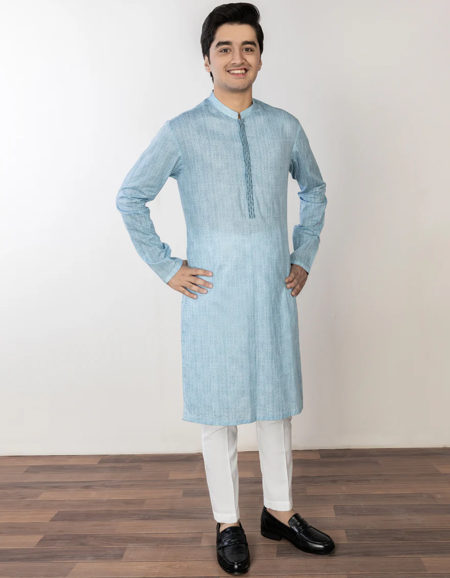 LIGHT BLUE COTTON KURTA | JTK-S-US-38722/S23/JJ8771-SF