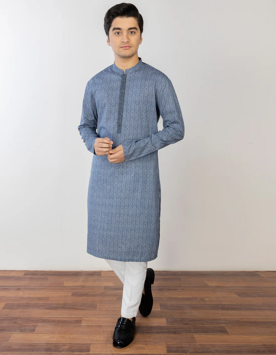 BLUE COTTON KURTA | JTK-S-US-38723/S23/JJ8771-SF