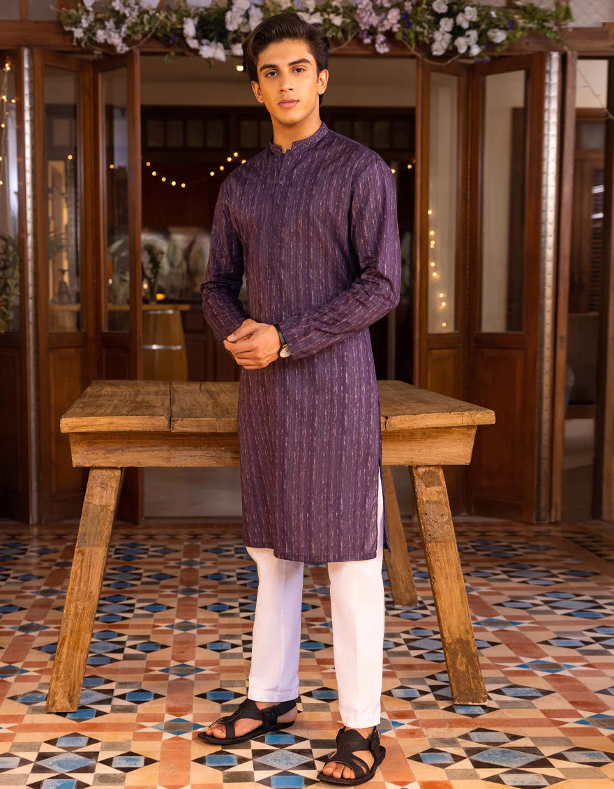 PURPLE COTTON KURTA | JTK-S-US-41154/S22/JJ7546-SF