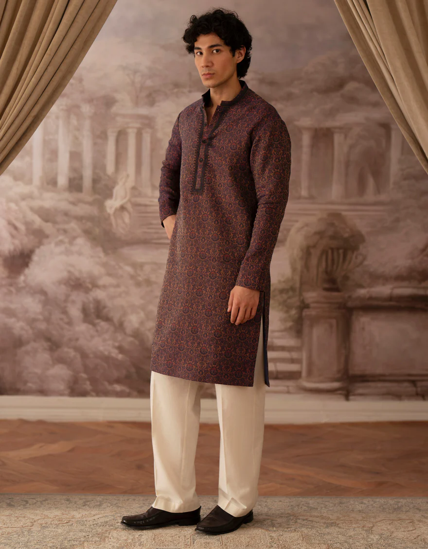 PEACH BLUE BLENDED SPECIAL KURTA | JTK-SP-A-39305/S25/JJ9265-FL