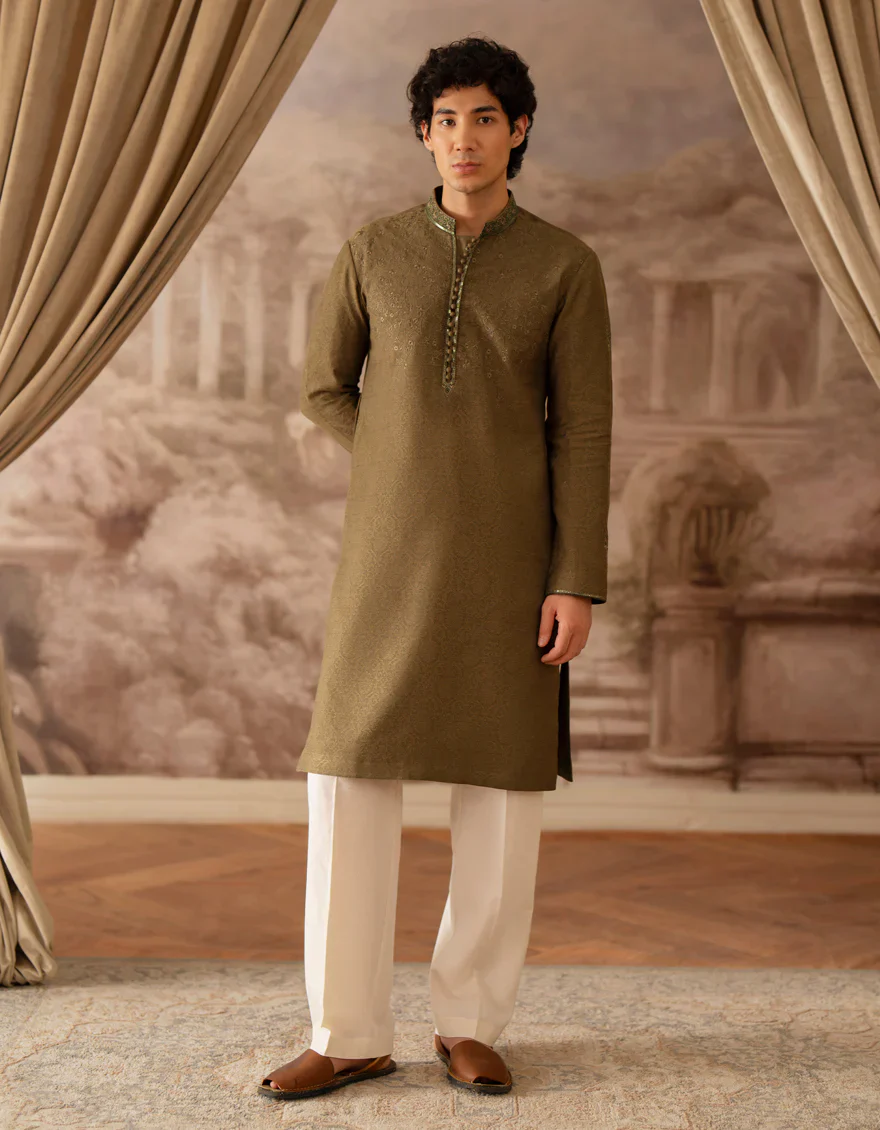 GREEN BLENDED SPECIAL KURTA | JTK-SP-A-48232/S25/JJ9791-FL