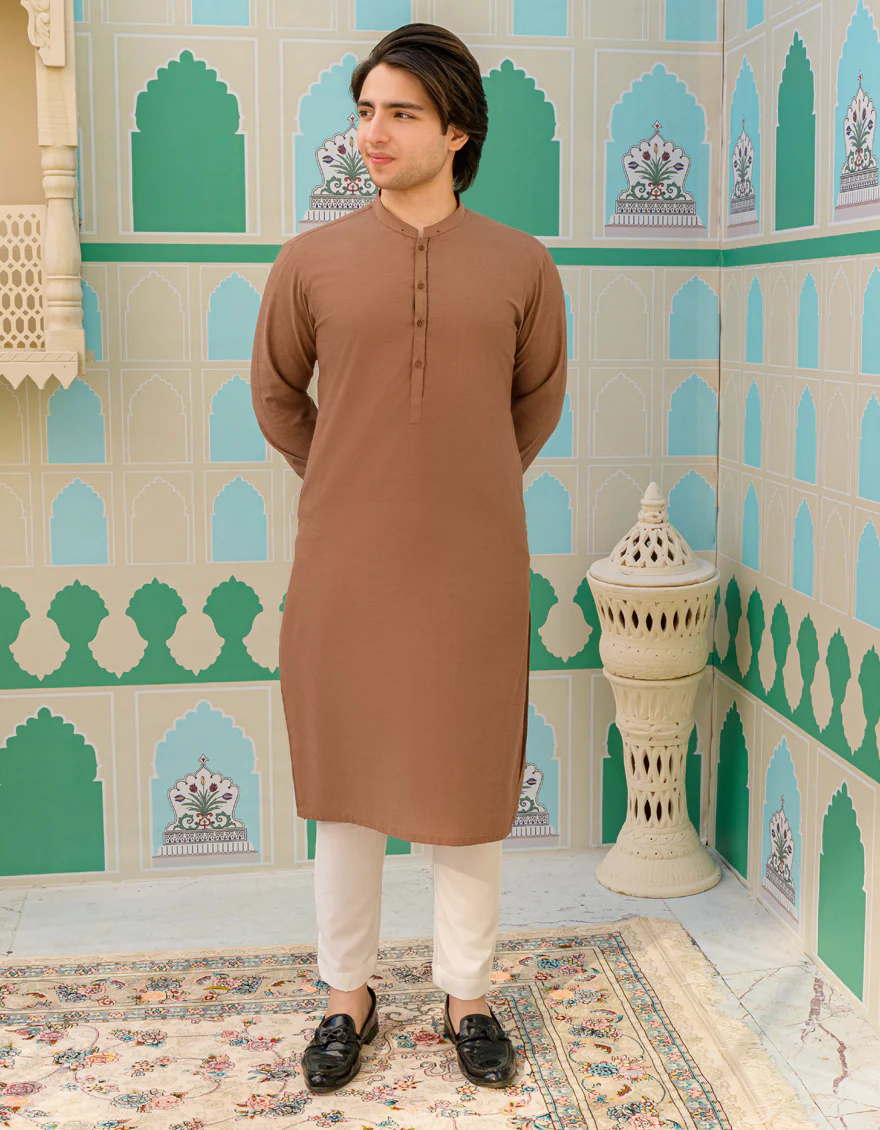 BROWN VISCOSE KURTA | JTK-US-43219/A23/JJ8815-CL