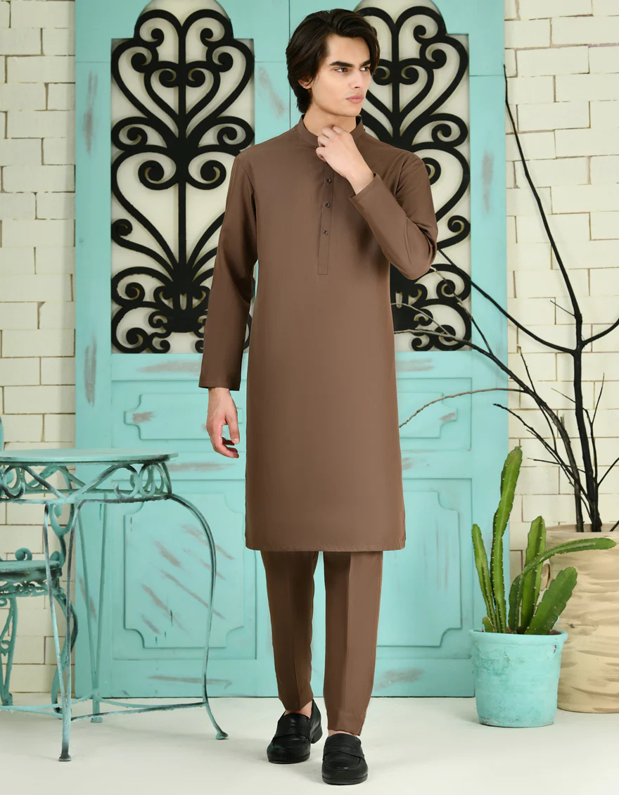 BROWN BLENDED KURTA TROUSERS | JTKP-A-39093/S24/JJ9077-PN