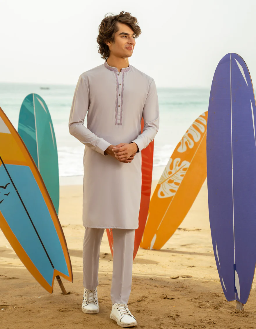 LAVENDER BLENDED KURTA TROUSERS | JTKP-A-46584/S25/JJ1003-SF