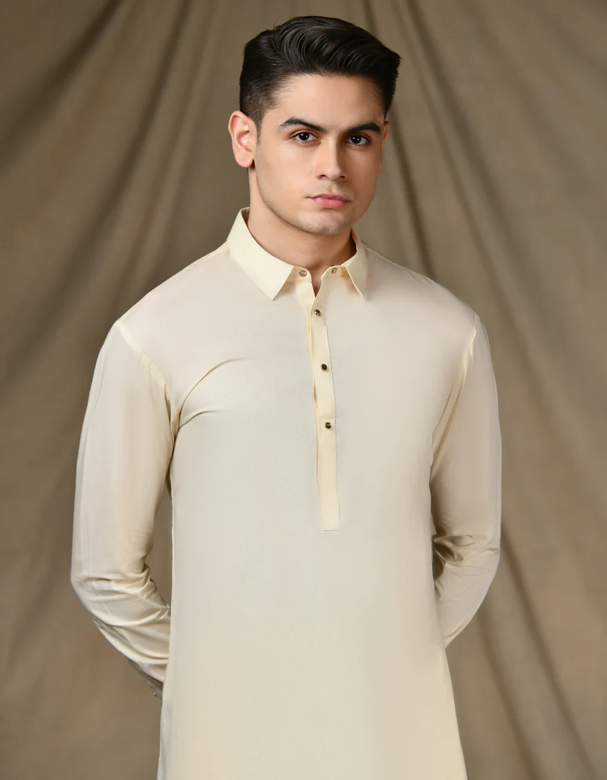 WHITE CVC KURTA TROUSERS | JTKP-S-34649/S24/JJ8 - Image 2