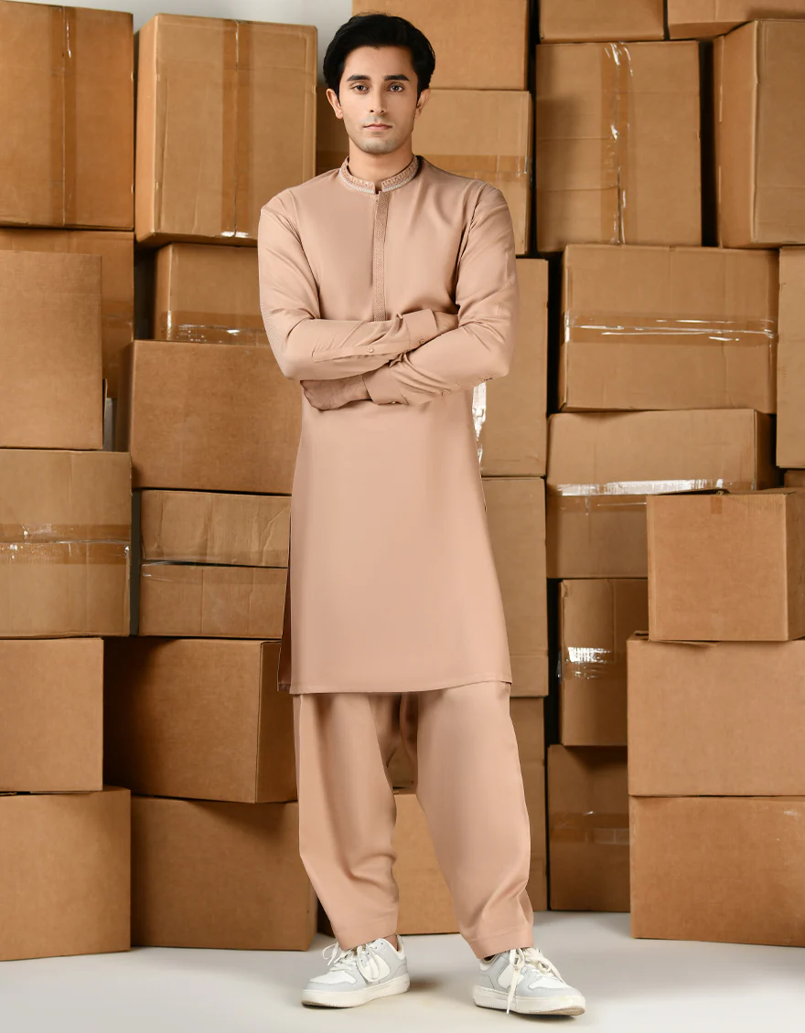 PEACH BLENDED KAMEEZ SHALWAR | JTKS-A-34823/S24/JJ9505-FL