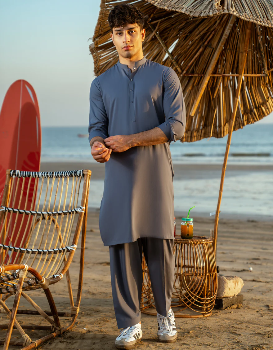 GREY BLENDED KAMEEZ SHALWAR | JTKS-A-39356/S25/JJ9365-PN