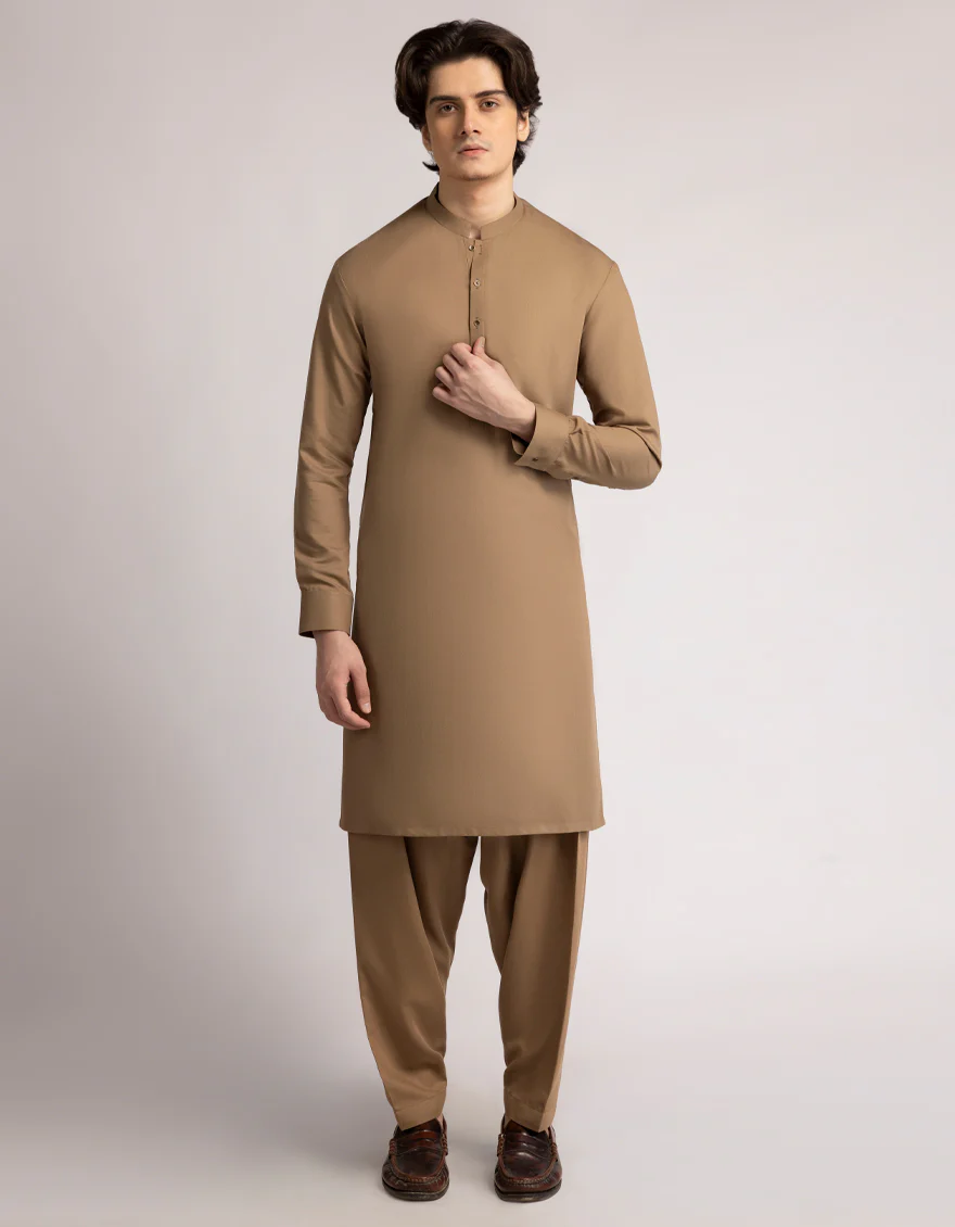OLIVE BLENDED KAMEEZ SHALWAR | JTKS-A-39593/S25/JJ10431-CL