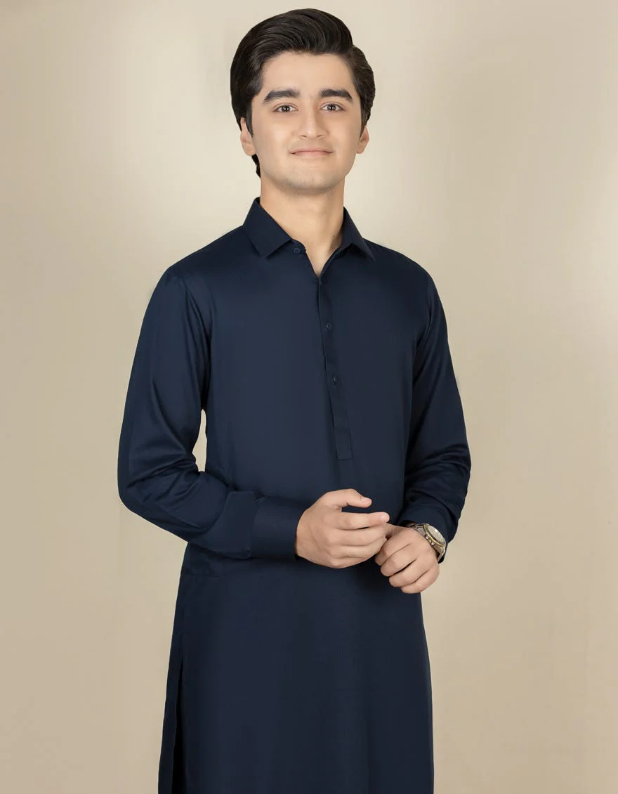 BLUE BLENDED KAMEEZ SHALWAR | JTKS-A-40198-R9-AP/S - Image 2