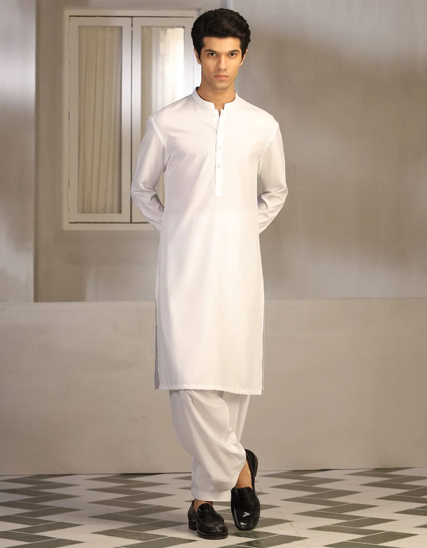 WHITE BLENDED KAMEEZ SHALWAR | JTKS-A-40223-R10-AP/S24/JJ9251-PN