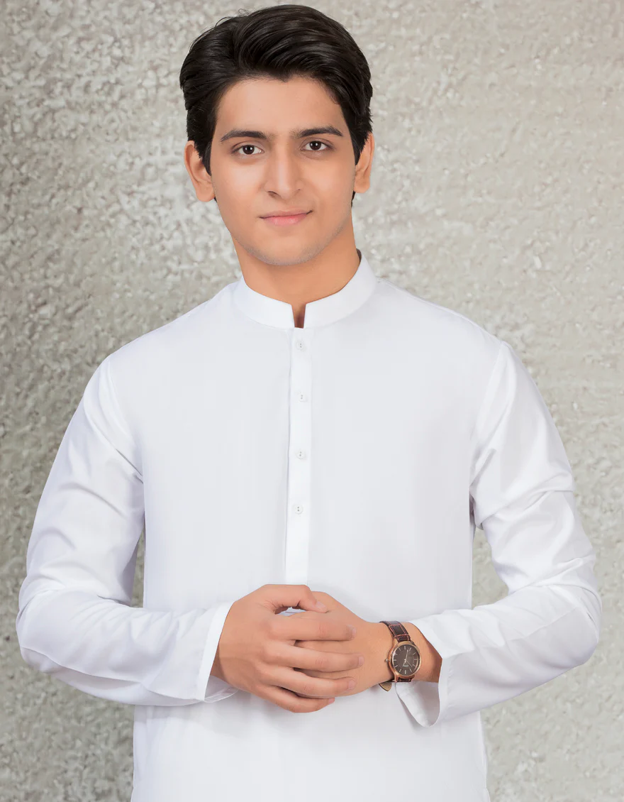 WHITE BLENDED KAMEEZ SHALWAR | JTKS-A-40223-R15-AP/S25-JJ9737-PN - Image 2