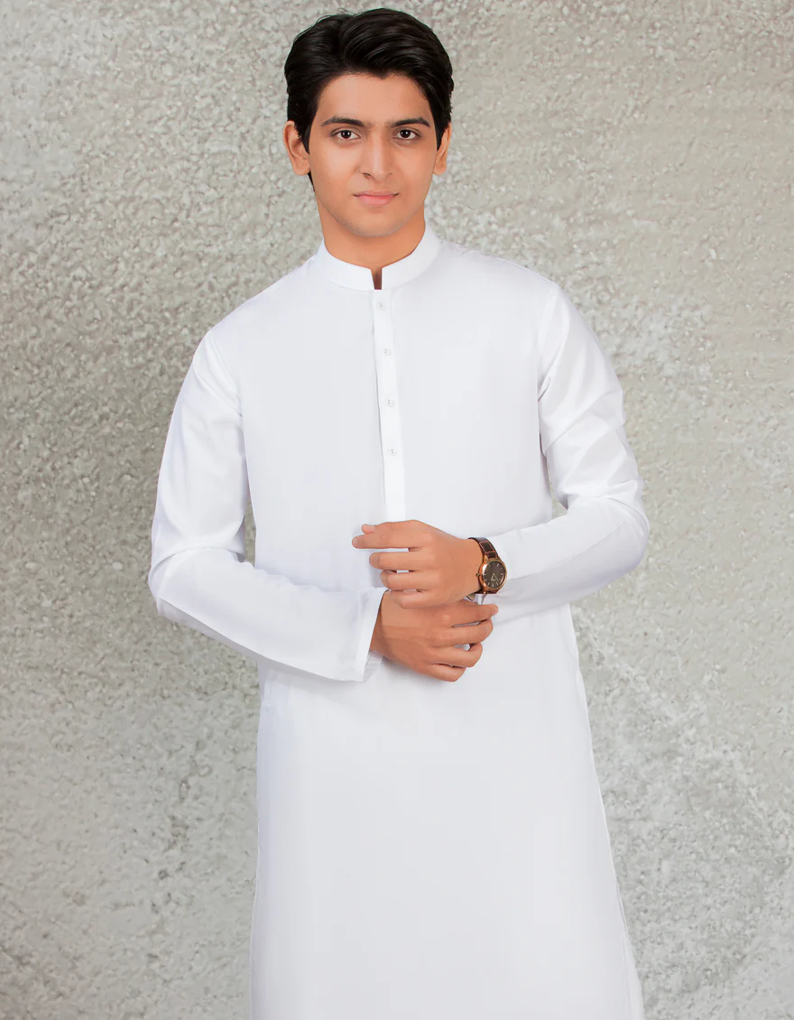 WHITE BLENDED KAMEEZ SHALWAR | JTKS-A-40223-R8-AP/S24/JJ9251-PN - Image 3