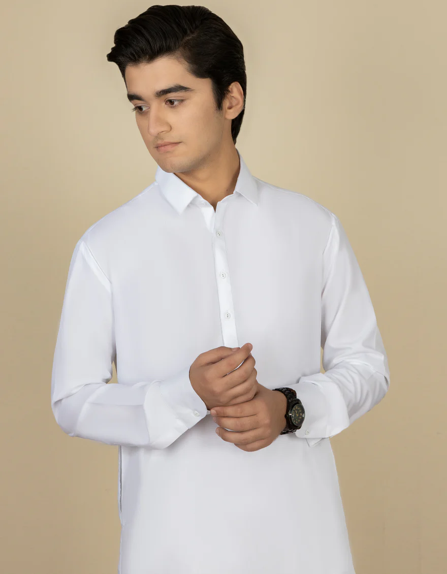 WHITE BLENDED KAMEEZ SHALWAR | JTKS-A-40224-R14-AP/S25/JJ9737-PN - Image 2