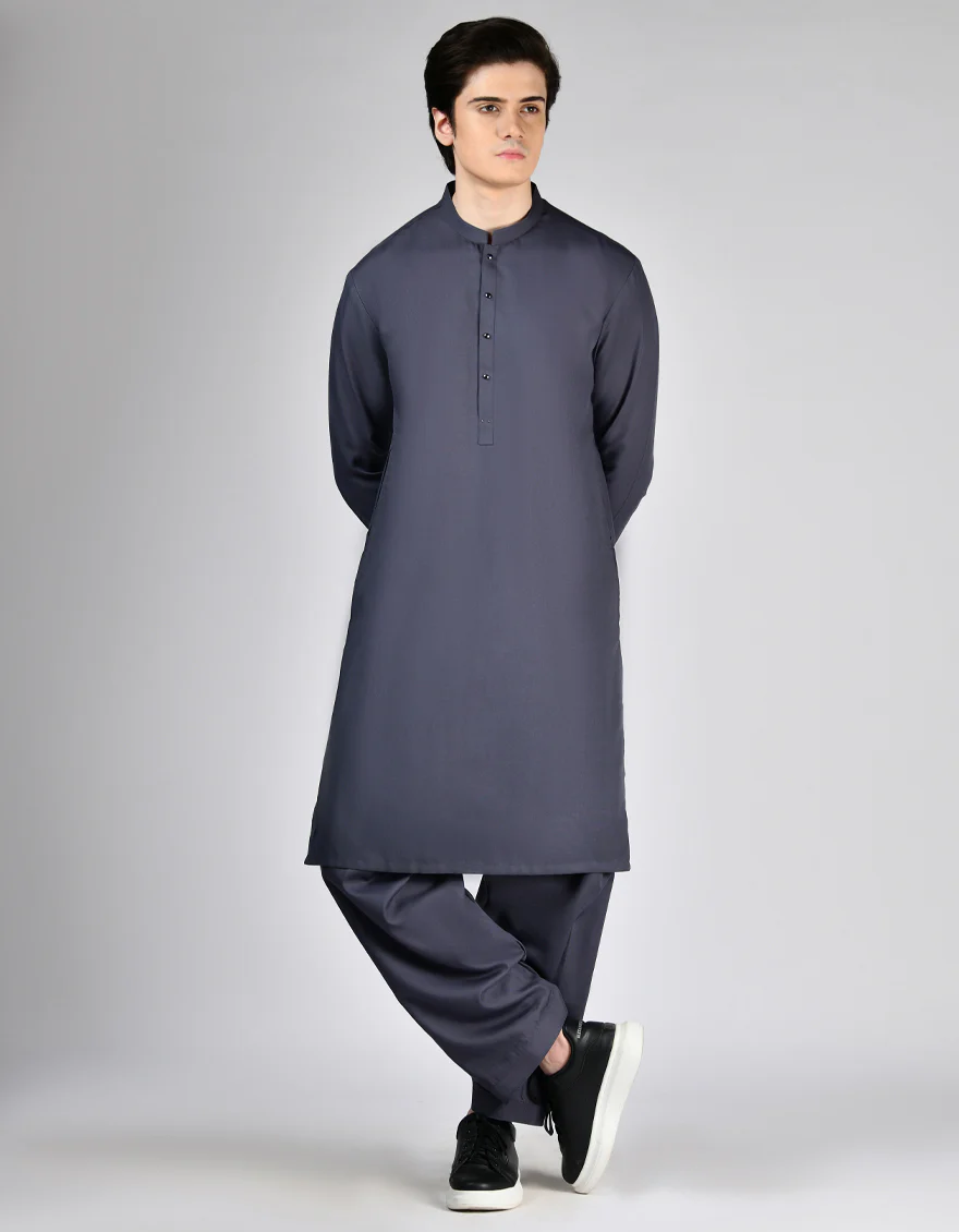 GREY BLENDED KAMEEZ SHALWAR | JTKS-A-46509/S24/JJ9620-CL
