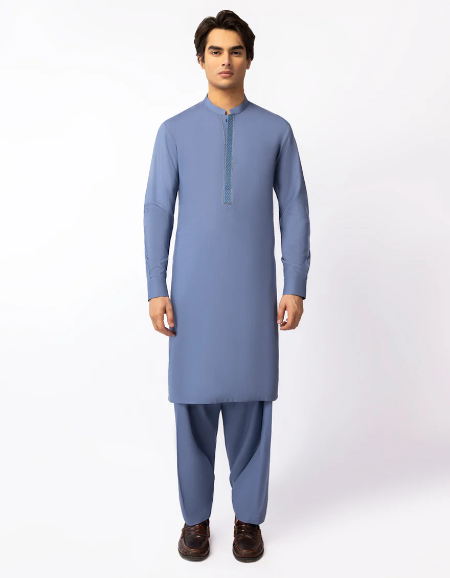 LIGHT BLUE BLENDED KAMEEZ SHALWAR | JTKS-A-50467/S26/JJ10425-SF