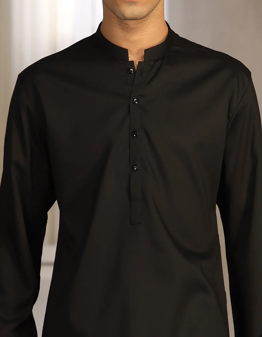 BLACK BLENDED BLACK KAMEEZ SHALWAR | JTKS-A-US-40200-R5-AP/S23/JJ8733-PN - Image 2