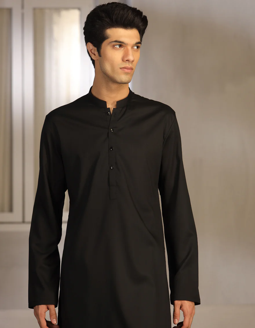 BLACK BLENDED BLACK KAMEEZ SHALWAR | JTKS-A-US-40200-R5-AP/S23/JJ8733-PN - Image 3