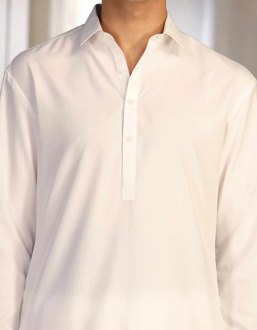 WHITE COTTON KAMEEZ SHALWAR | JTKS-A-US-40224-R5-AP/S23/JJ8732-PN - Image 2