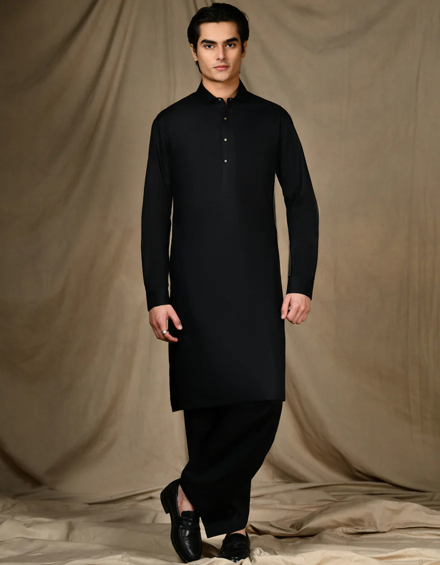 BLACK COTTON KAMEEZ SHALWAR | JTKS-S-46269/S24/JJ8