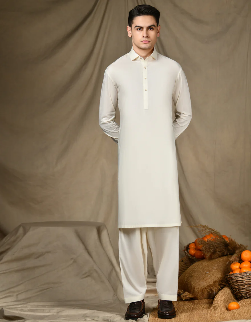 WHITE COTTON KAMEEZ SHALWAR | JTKS-S-46270/S24/JJ9
