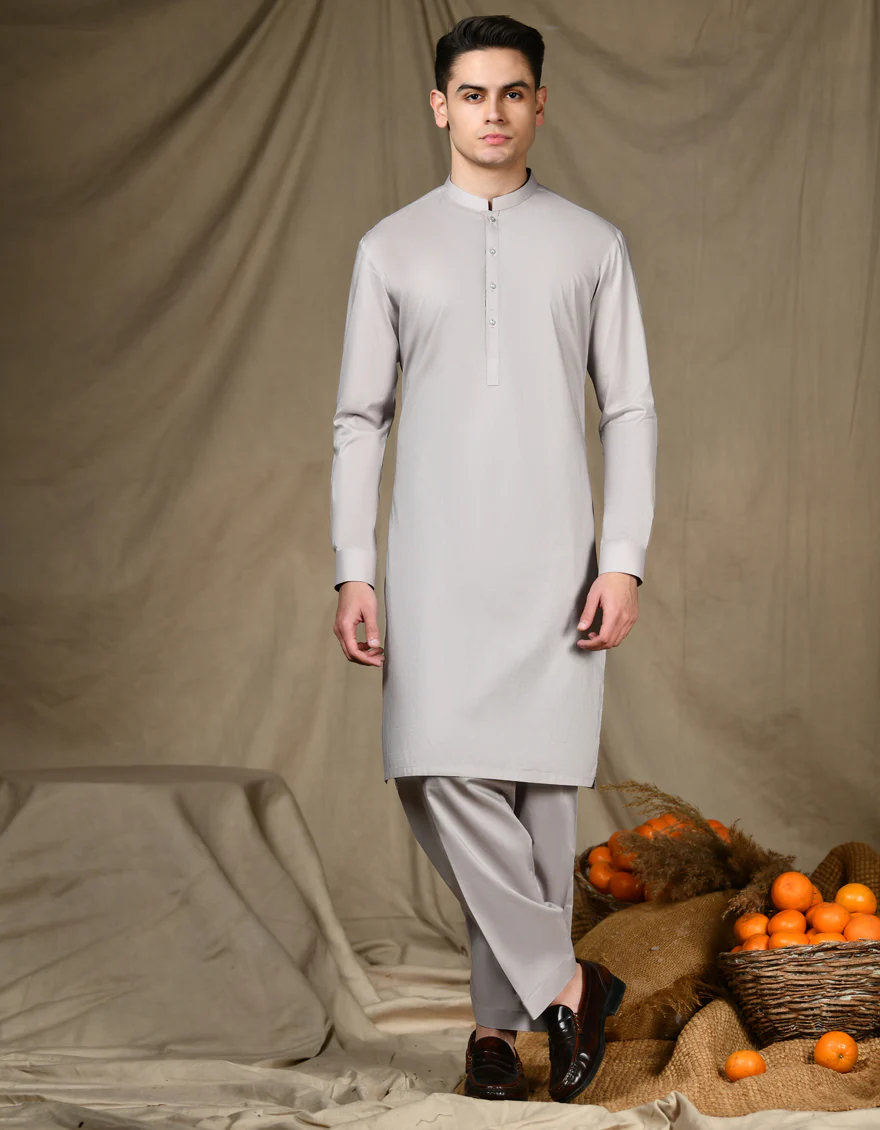 GREY COTTON KAMEEZ SHALWAR | JTKS-S-46278/S24/JJ9