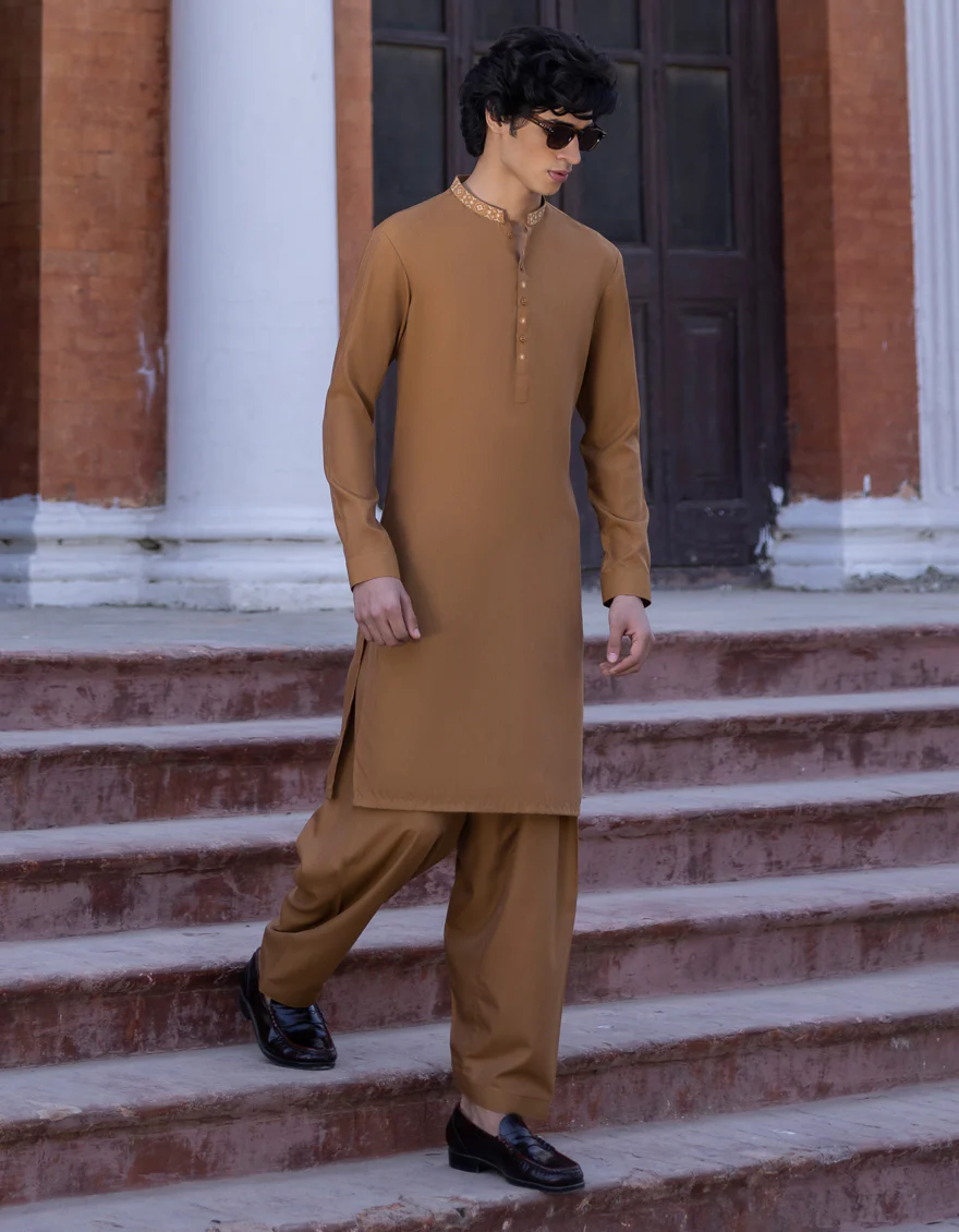 MEHNDI GREEN BLENDED KAMEEZ SHALWAR | JTKS-S-US-34353/S23/JJ8173-SF