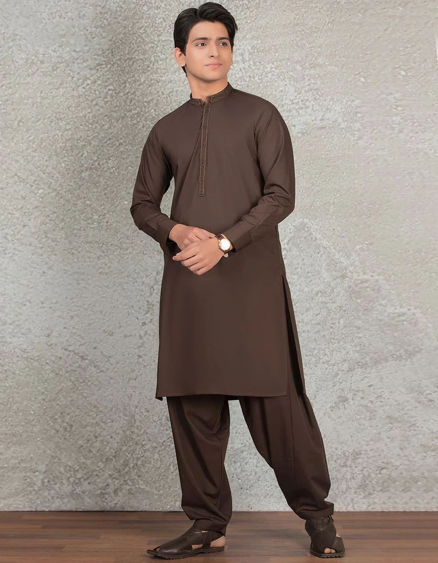 CHOCOLATE BROWN KAMEEZ SHALWAR | JTKS-S-US-35857/S22/JJ7682-SF