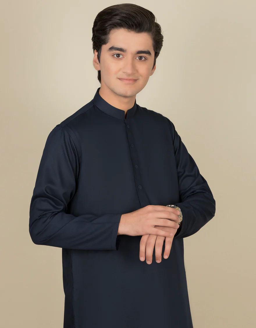 NAVY BLUE KAMEEZ SHALWAR | JTKS-S-US-40199-AP/S22/JJ7565-PN - Image 2