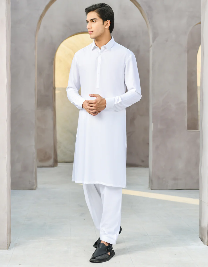 WHITE BLENDED KAMEEZ SHALWAR | JTKS-S-US-40224-R1-AP-/S22/JJ7567-PN