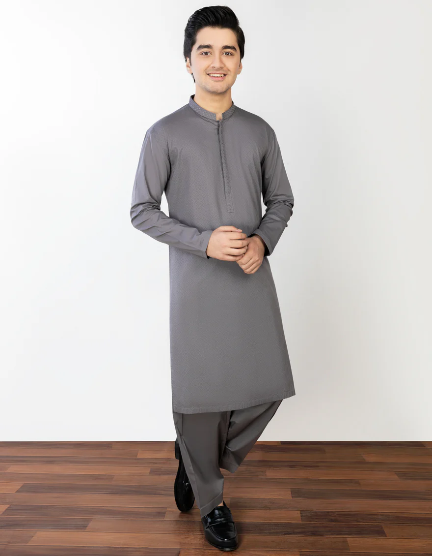 GREY COTTON KAMEEZ SHALWAR | JTKS-S-US-41259/S23/JJ8332-SF