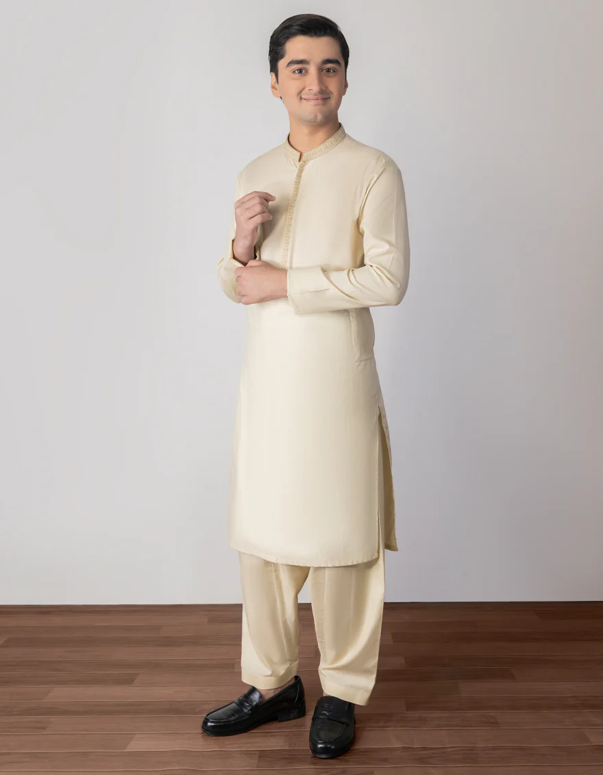 PALE YELLOW COTTON KAMEEZ SHALWAR | JTKS-S-US-46023/S23/JJ8132-SF