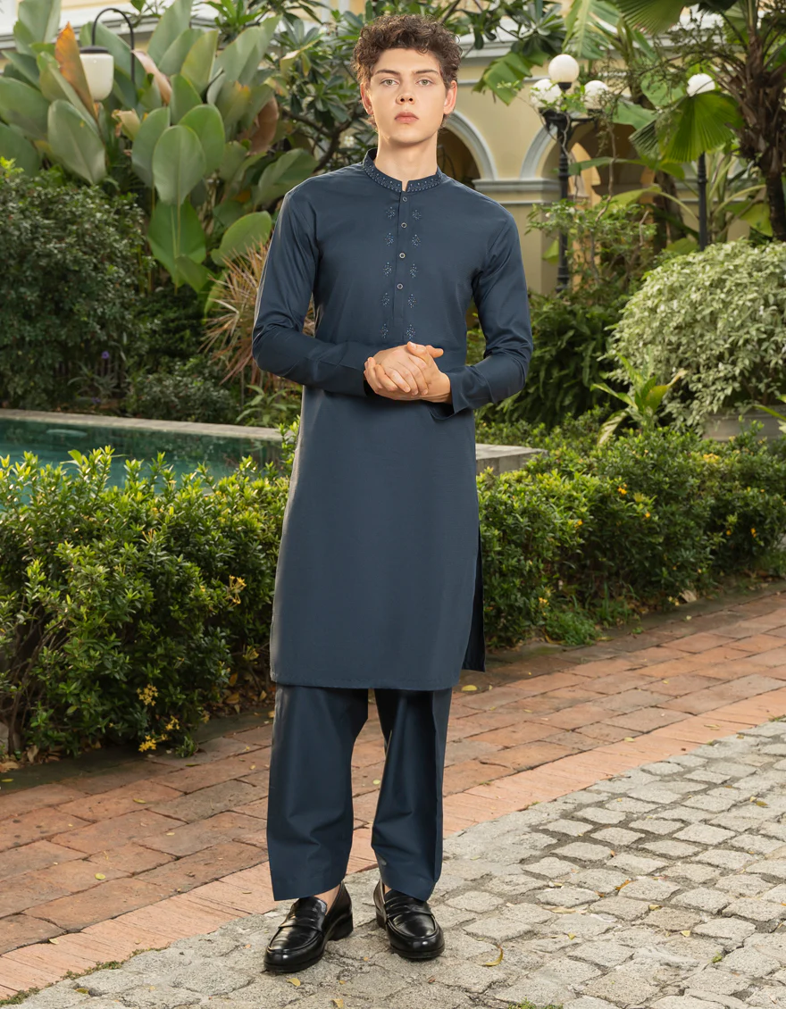 MID NIGHT BLUE COTTON KAMEEZ SHALWAR | JTKS-S-US-46045/S23/JJ8619-SF