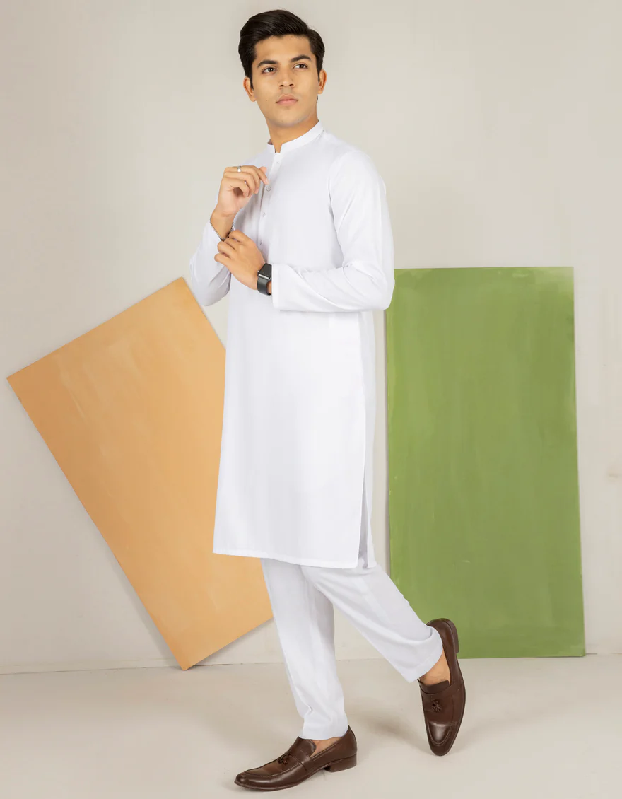 WHITE BLENDED KAMEEZ SHALWAR | JTKS-US-43169/A22/JJ8346-CL