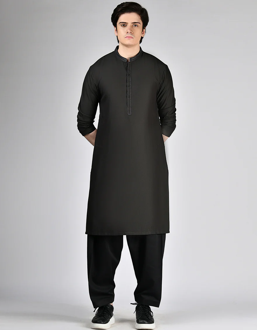 CHARCOAL BLENDED KAMEEZ SHALWAR | JTKS-W-50012/S24/JJ9