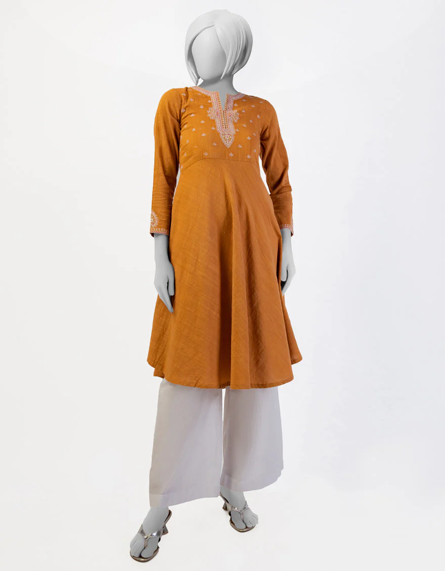 BROWN TEXTURED KURTI | JYGK-S-JTS-25-4037 FB/DASTAAN-04