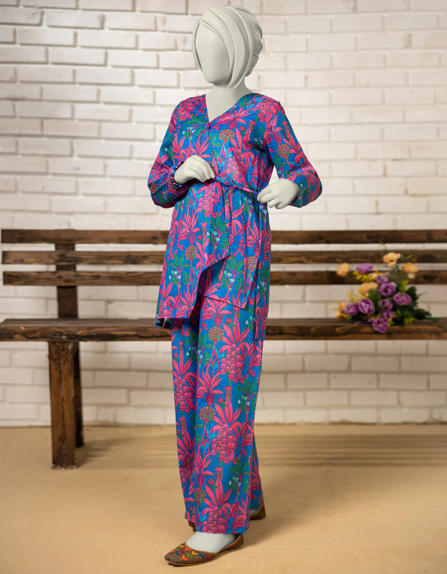 BLUE LAWN KURTI | JYGK-S-JTS-25-4054 F