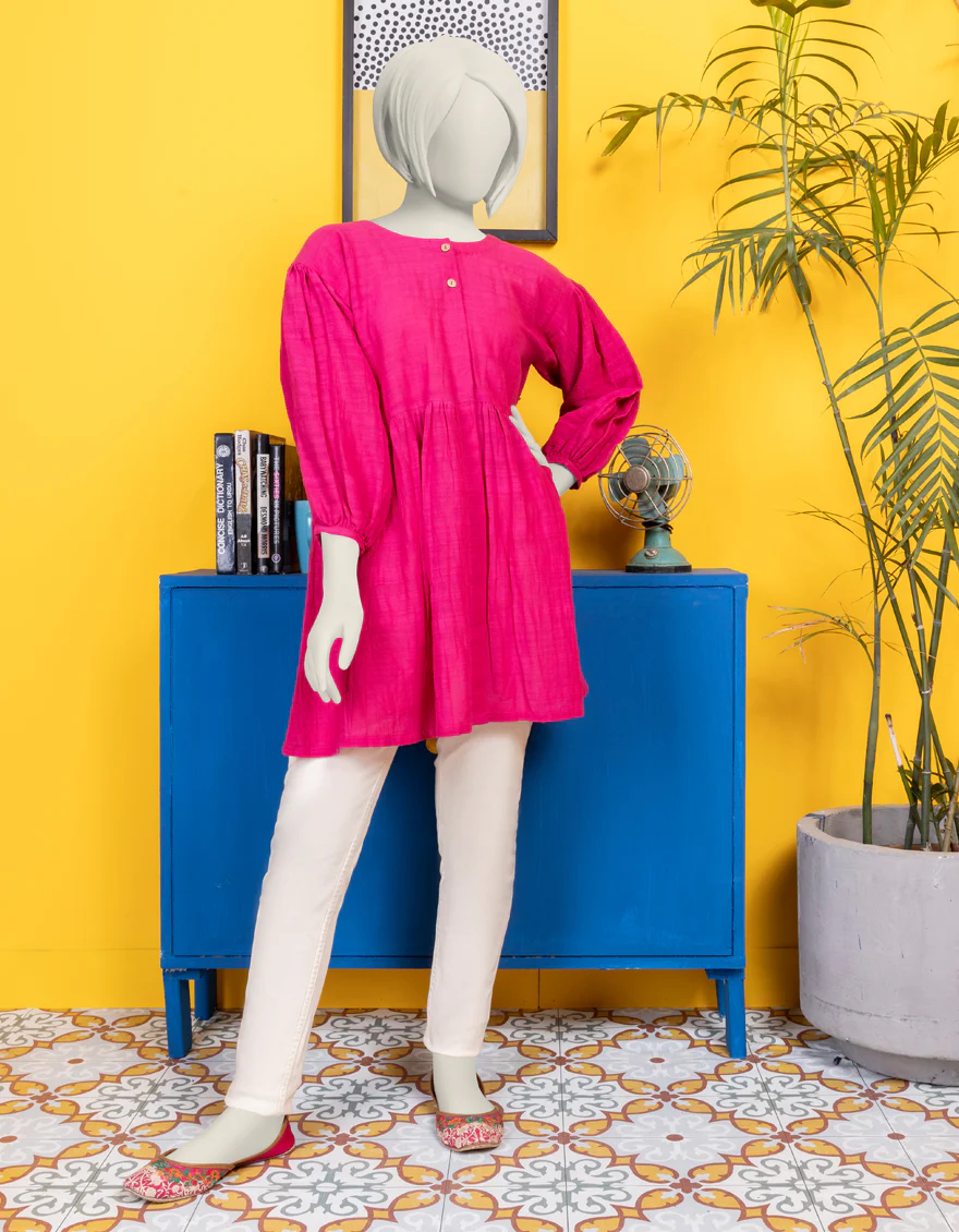 PINK KHADDAR KURTI | JYGK-S-JWT-24-4010 FB/EEVERYDAY-1