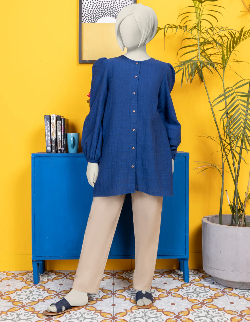 BLUE KHADDAR KURTI | JYGK-S-JWT-24-4013 FB/EEVERYDAY-4
