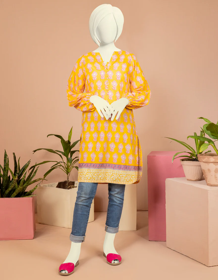 YELLOW LAWN KURTI | JYGK-S-JWT-US-22-4002 FB/SEIJI