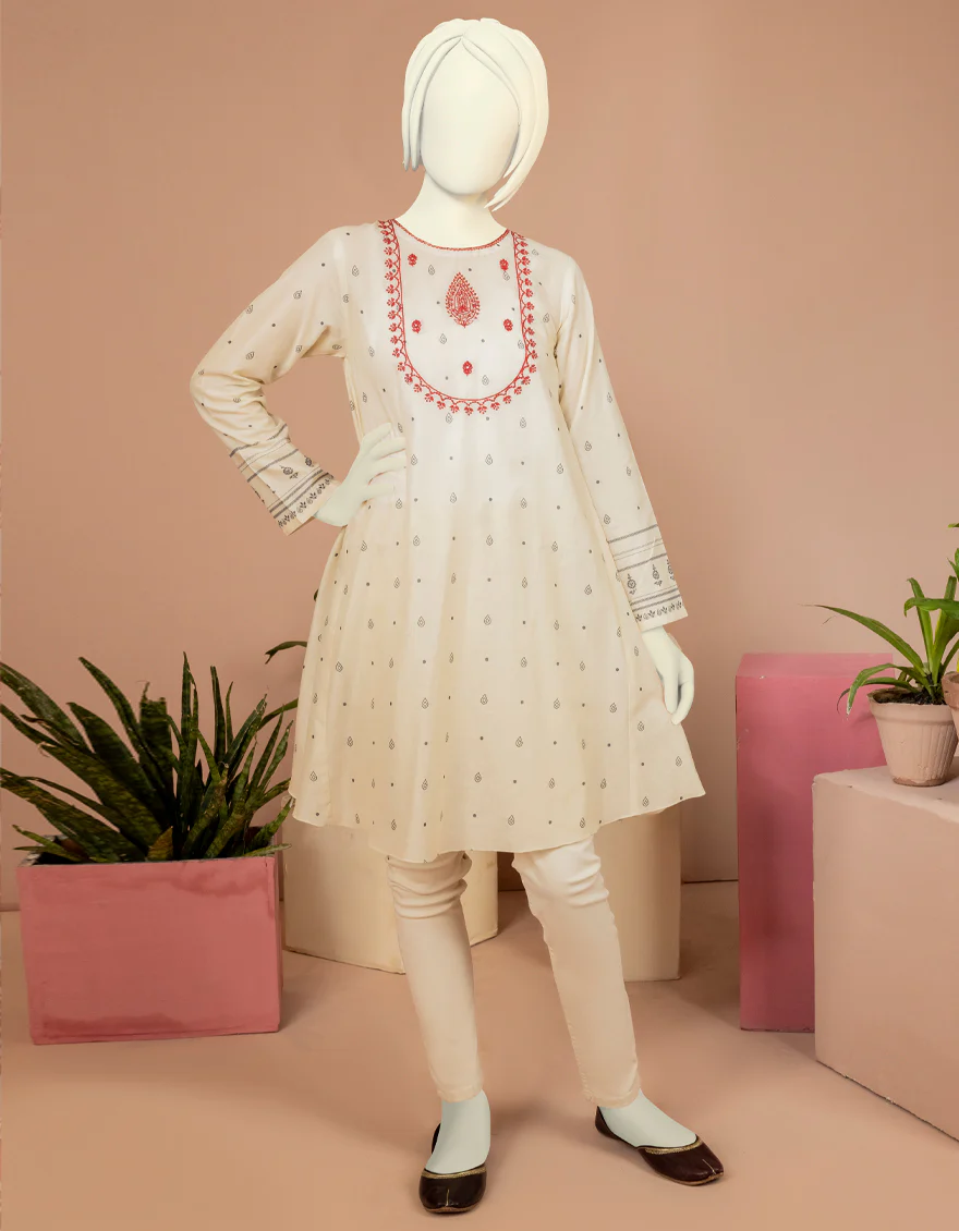 CREAM LAWN KURTI | JYGK-S-JWT-US-22-4008 FB/ZERU
