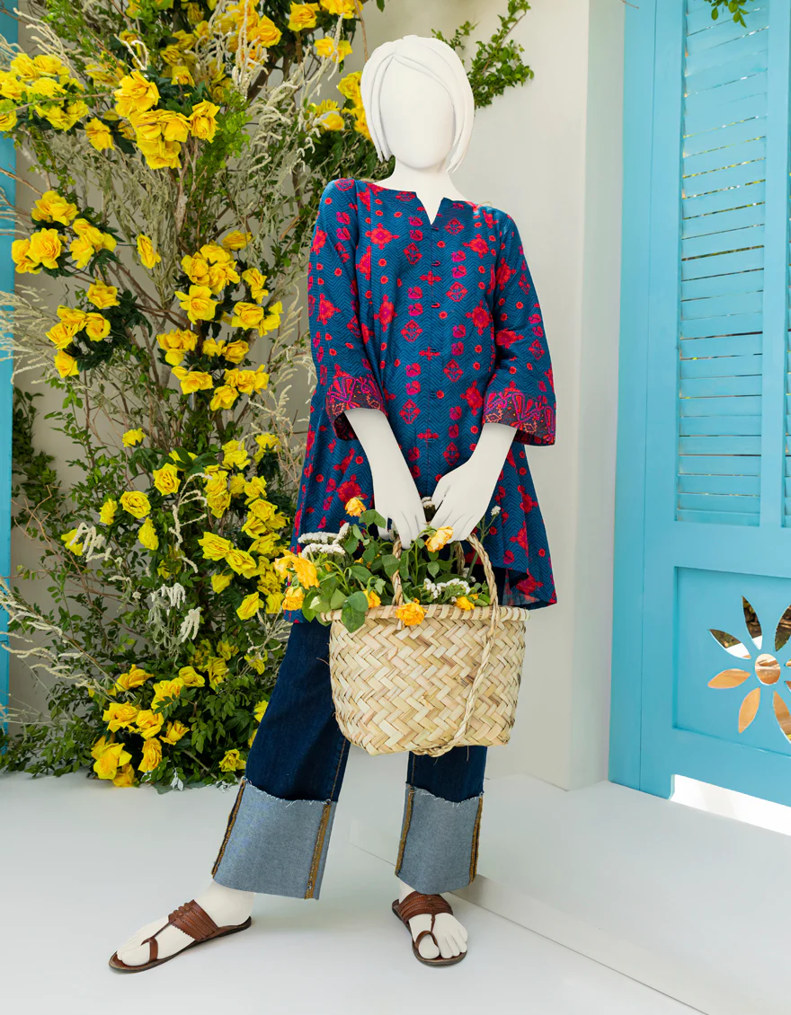 BLUE LAWN KURTI | JYGK-S-JWT-US-23-4003 FB/PATOLA-3