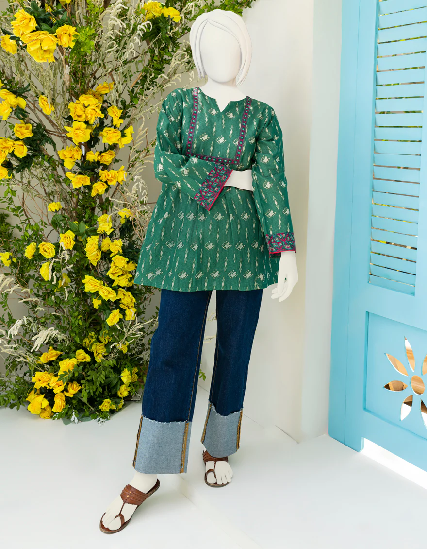 GREEN LAWN KURTI | JYGK-S-JWT-US-23-4005 FB/PATOLA-5