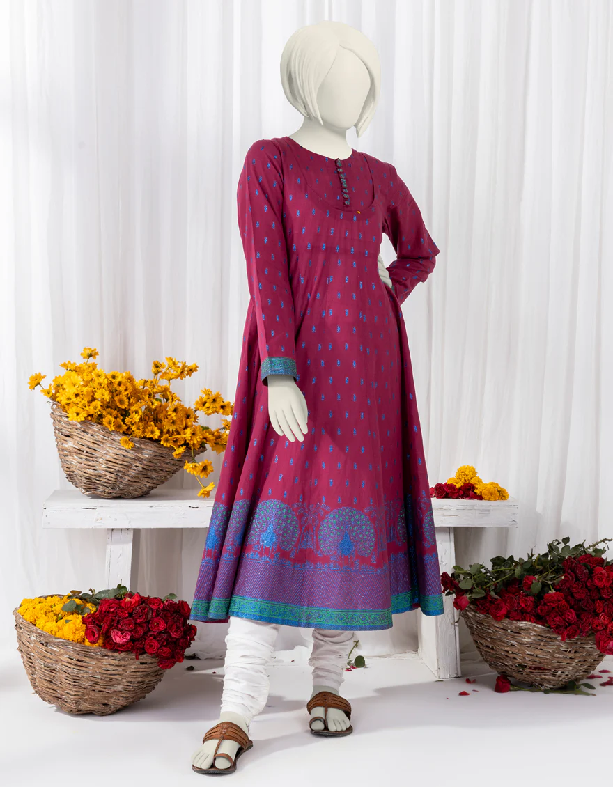 PINK LAWN KURTI | JYGK-S-YGKL-159-24 FB/BROCADE-3
