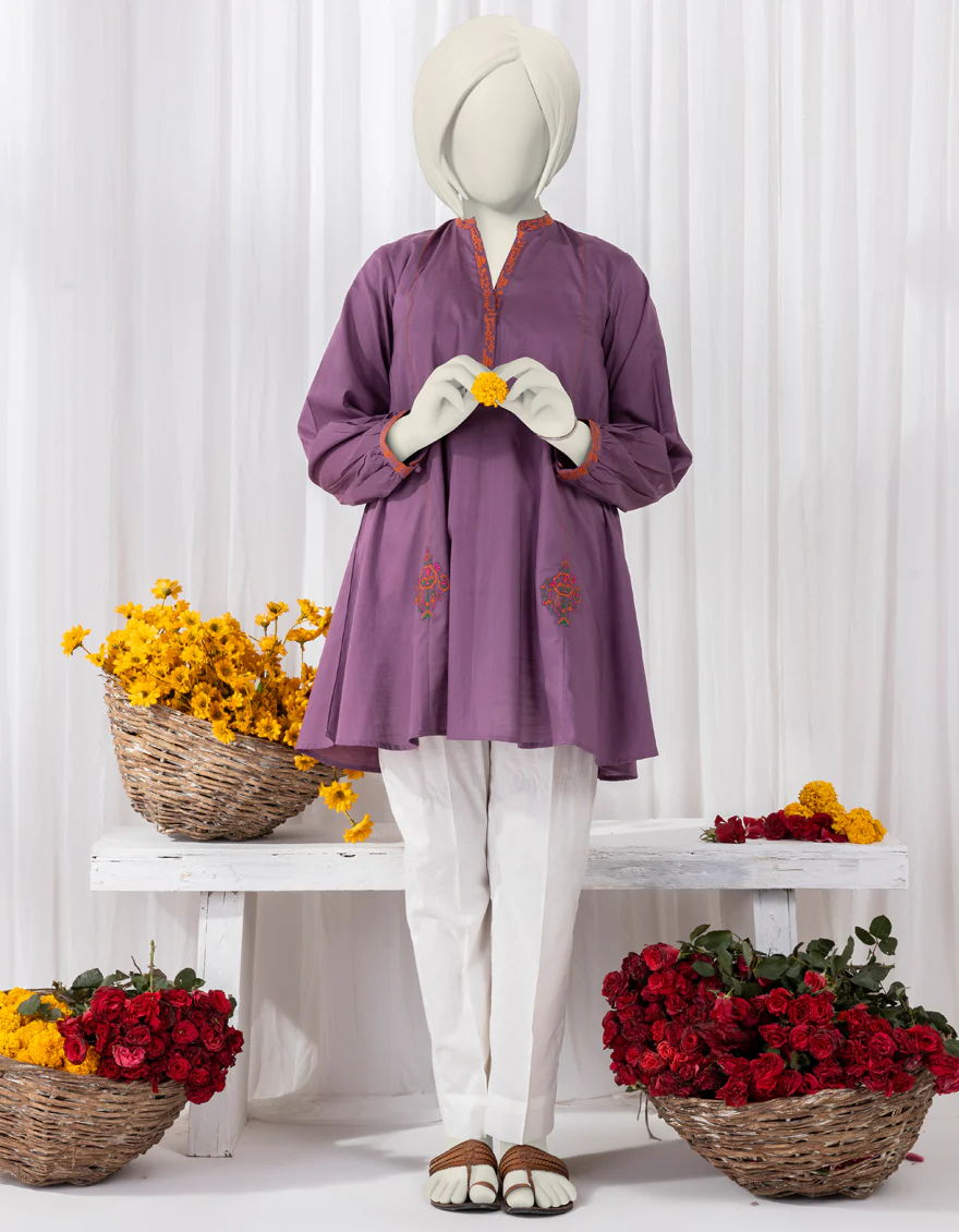 PURPLE TEXTURED KURTI | JYGK-S-YGKL-165-24 FB/SOZANKARI-02