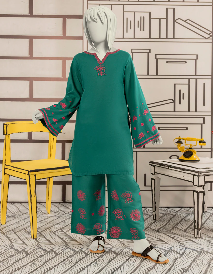 GREEN CAMBRIC 2PC STITCHED | JYGK-W-JWT-24-3211 FB/NEEDLE WORK-01